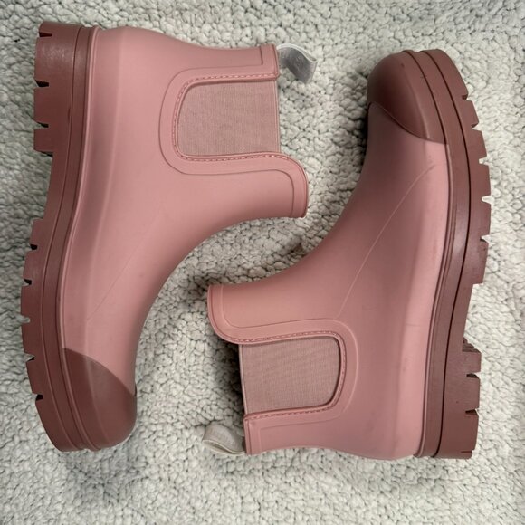 Planone Short Rain Boots - Matte Pink& Mauve Waterproof Chelsea Boots 8.5/40 - Picture 3 of 6
